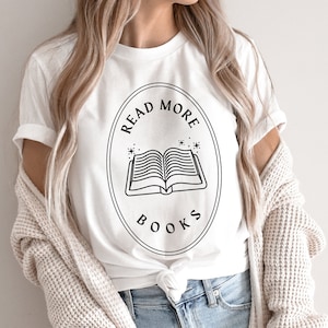 Read More Books Tee | Reading Tshirt | Book Worm shirt | Literary T-Shirt | Gifts for Readers | Vintage Librarian T Shirt