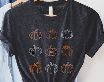 Pumpkin Tshirt | Cute Fall T-Shirt | Autumn Lover Shirt | October Pumpkin Gift | Fall Themed Clothes | Cute Halloween T Shirt | Pumpkin Love