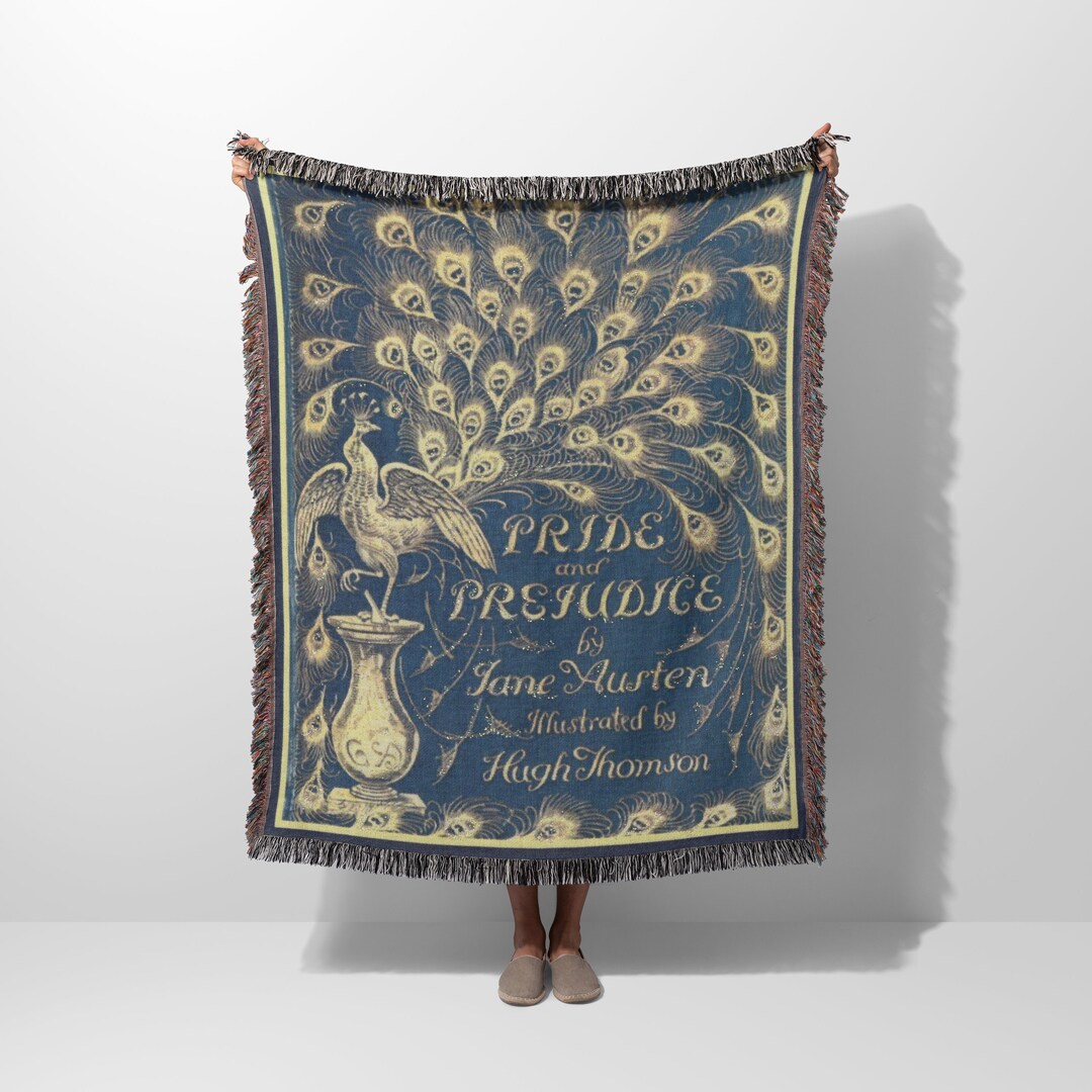 Pride and Prejudice Book Cover Blanket by Jane Austen Literature