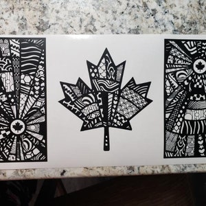 Zentangle Une lettre avec fond aquarelle décor mural dessin original à la  main -  Canada