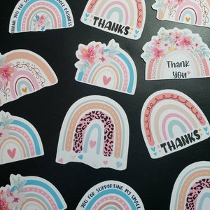 Stickers de remerciement arc-en-ciel
