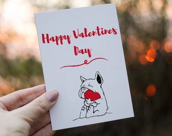 French Bulldog Valentines Day Card Digital Print (2 Designs Included)