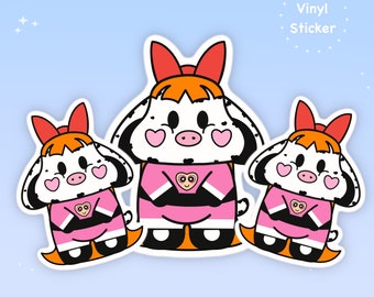 Cowepuff Girl Sticker | Cute Stickers | Kawaii Sticker | Sticker | Scrapbook Stickers | Stationery Stickers | Cute | Blossom | Cow Cosplay