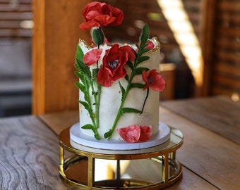 10" Round Cake separator - Metallic gold cake stand and spacer - wedding cake riser - celebration cake stand - mirror gold cake stand