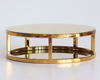 10" Round Cake separator - Metallic gold cake stand and spacer - wedding cake riser - celebration cake stand - mirror gold cake stand
