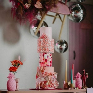 ROUND Cake stand - Fillable Acrylic cake stand - cake separator - Fill a tier - birthday cake stand - wedding cake plinth - cake spacer