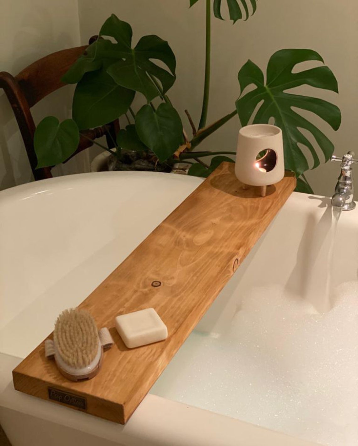 Handcrafted reclaimed wood bath board with wine and iPad Etsy