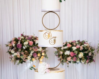 HOOP tier cake separator - hoop cake spacer - round cake splitter - wedding cake riser - hoop cake tier - gold ring cake spacer
