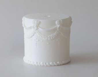 Lambeth Cake Separator White, Decorative Pillar Cake Spacer for Vintage & Wedding Cakes, Faux Fluted Cake Tier Riser