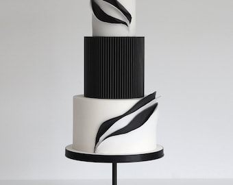 Stiletto Cake Stand - Modern Black Wedding Cake Pedestal - Matt Black Cake Riser - Strong Birthday Platform