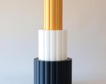 Scalloped Cake Separator – White, Black, Gold Cake Plinth