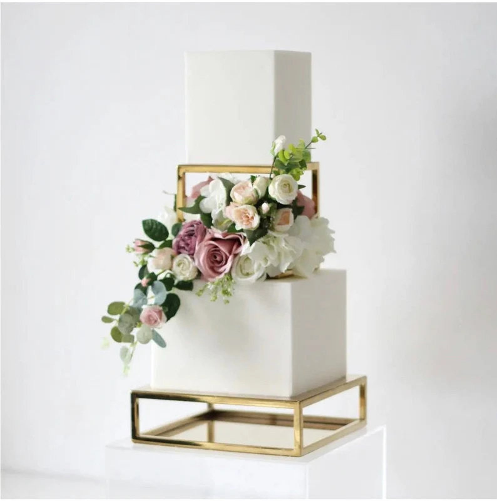 SET Metallic Square and Rectangle Cake Separator Metallic Etsy