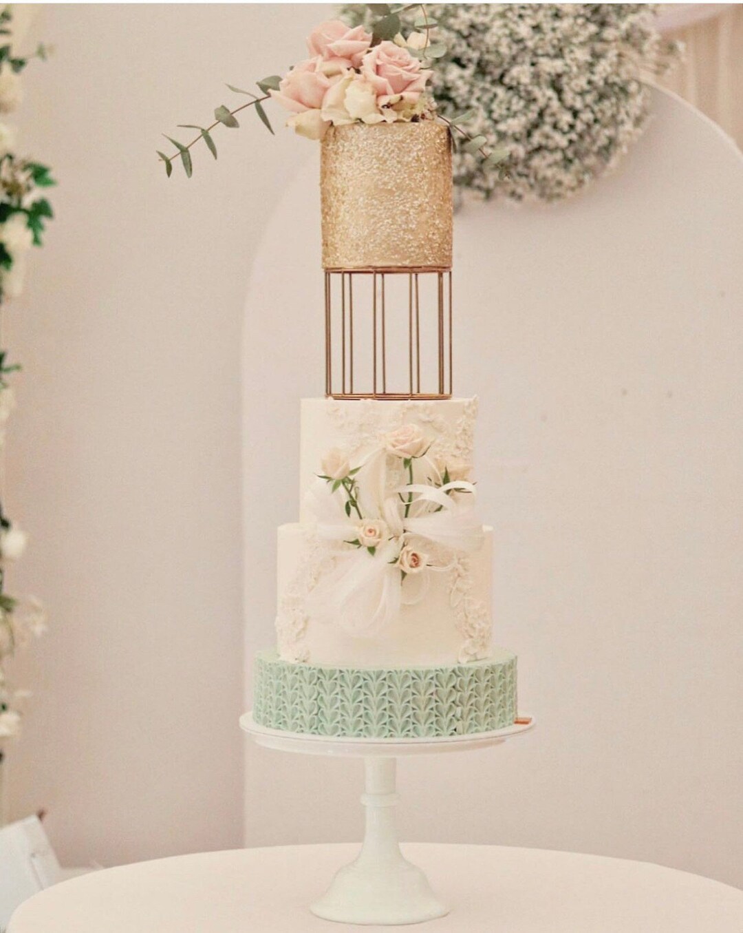 Gold Birdcage Cake Separator Metallic Cake Spacer Cake Riser Bird Cage