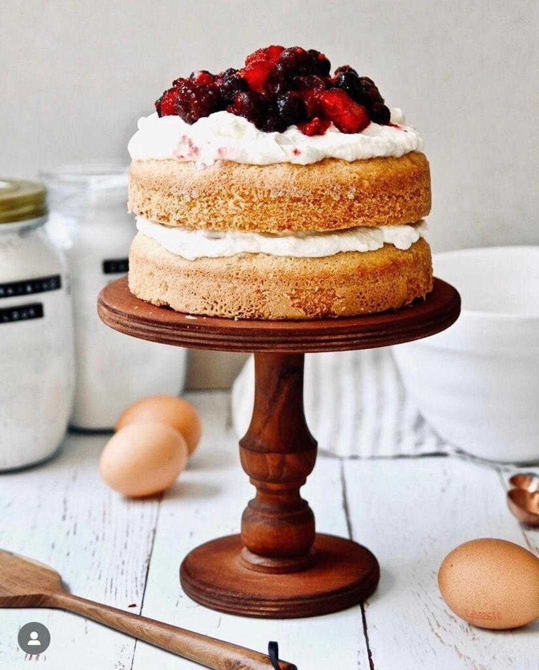 The Original Birch Wooden Cake Stand - Rustic Cake Stand - Birch Ply ...