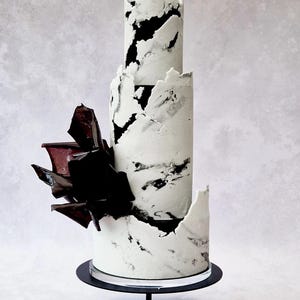 Matte black cake stand - stiletto wedding cake pedestal - celebration cake platform - modern sleek cake plinth - strong handmade cake stand
