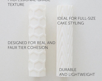 Embossed Fondant Rolling Pin - Textured Cake Decorating Tool - Fondant Embosser - 3D Printed Linear Pin
