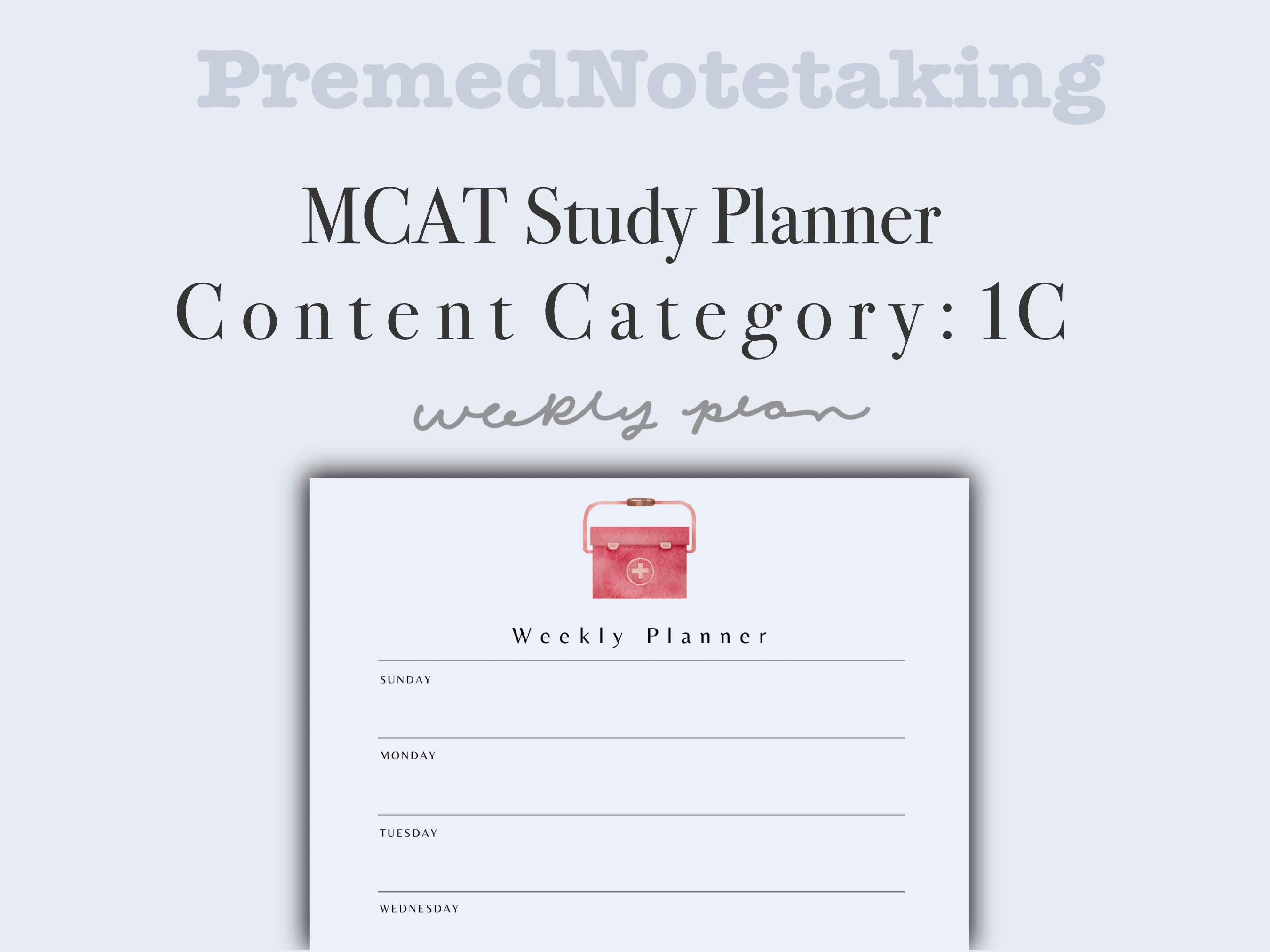 MCAT Study Planner Bio biochem Content Category 1C Etsy Mcat study planner bio biochem content category 1c etsy
