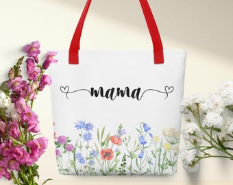 Mother's Day Gift Bag, Mama Tote Bag, Mom's Birthday Gift for Mom, Present for Nana, Custom Gift Bag Mom, Canvas Tote Bag for Custom Mommy