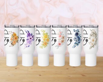 Travel Mug for Nurses, 40 oz tumbler with straw, 25 oz mug with handle for Med Students, Grad Gifts
