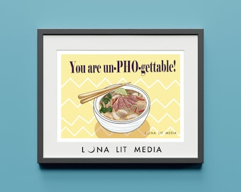 Vietnamese Pho, Restaurant, Foodie Noodles, Houston Vietnamese Food, Pho Saigon Gift Greeting Card, Vietnam Postcard, Valentine's Gift