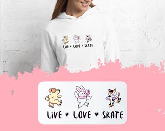 Ice Skating Hoodie for Ice Skaters, Winter Sweatshirt, Ice Skating Gift, Gift Ideas for Her, Figure Skating sweatshirt, Cozy Sweater