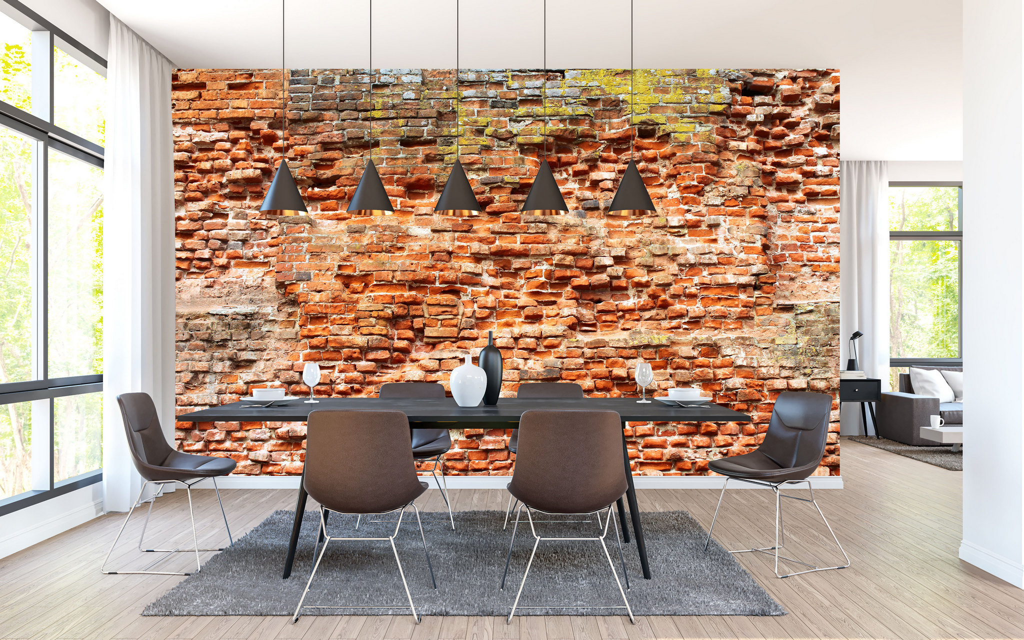 Old brick wall mural wallpaper Self Adhesive Wall Decoration Etsy