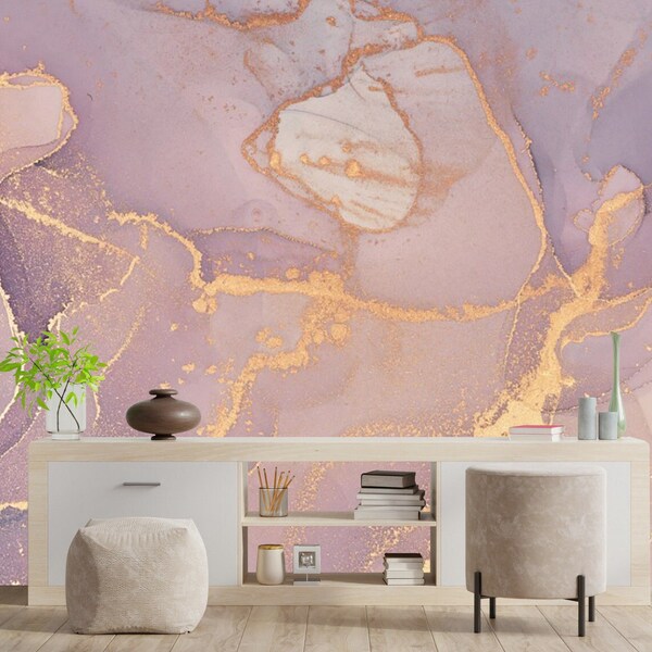 Purple Marble Wallpaper Etsy