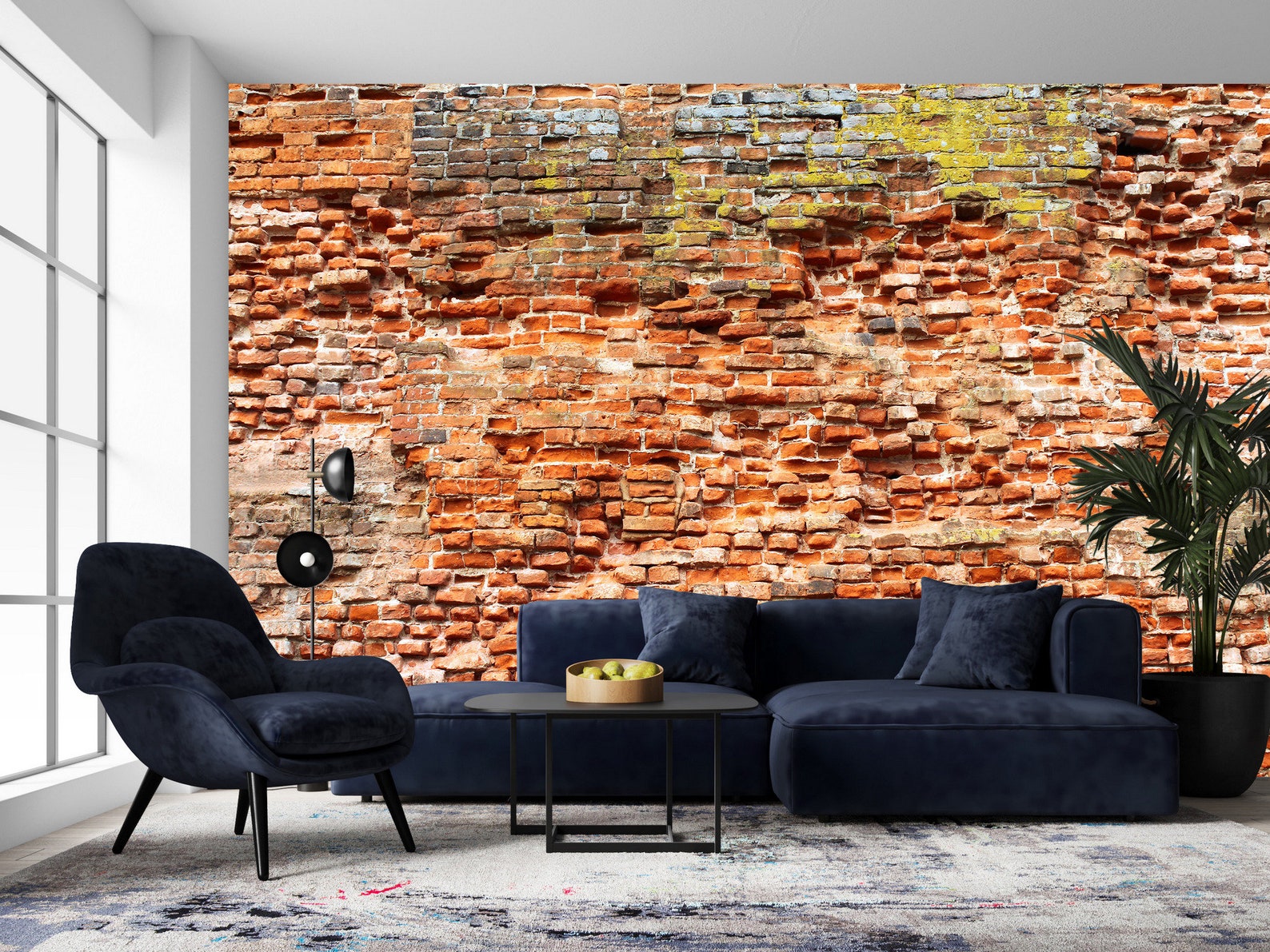 Old brick wall mural wallpaper Self Adhesive Wall Decoration Etsy