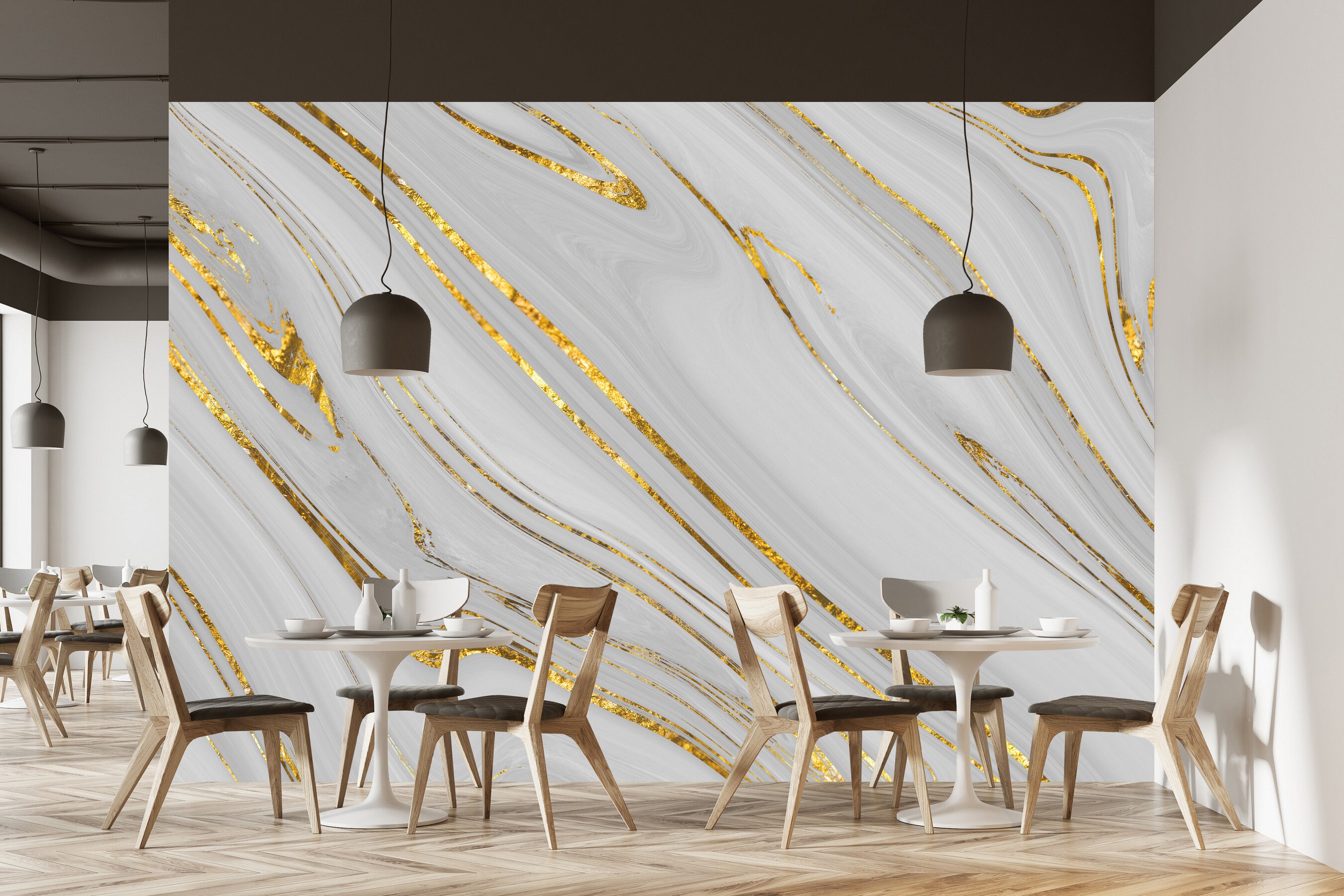 White and Gold Mineral Modern Wallpaper Self Adhesive Wall Etsy UK