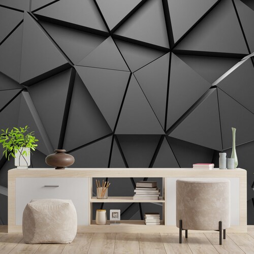3D Effect Geometric Wallpaper Self Adhesive Peel and Stick Etsy