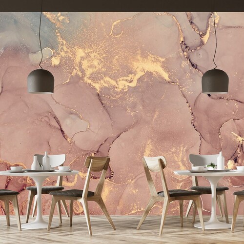 Rose Gold Marble Wall Mural Modern Wallpaper Self Adhesive | Etsy