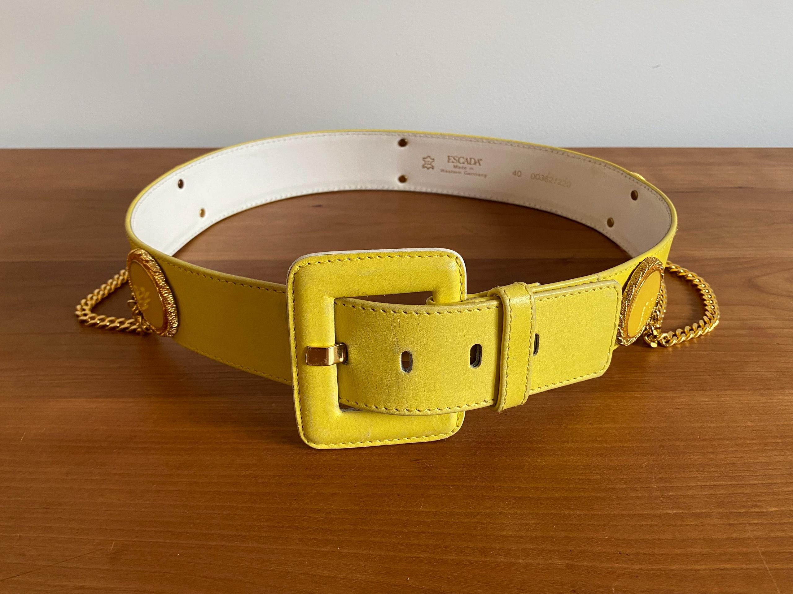 Vintage Escada Belt – Yellow Leather – Made in West Germany  display picture 3