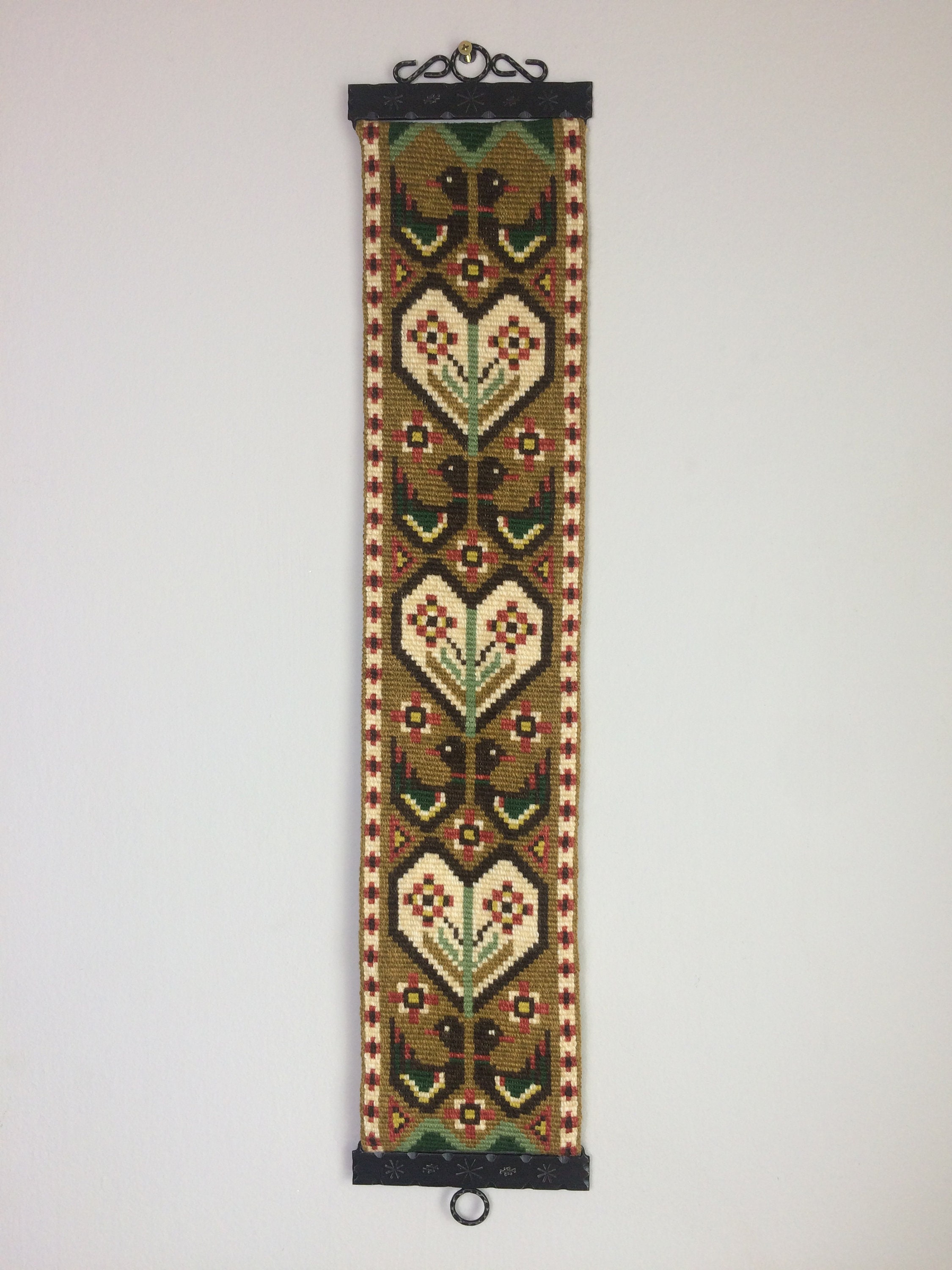 Vintage Norwegian Tapestry Wall Hanging Runner Embroidery Etsy
