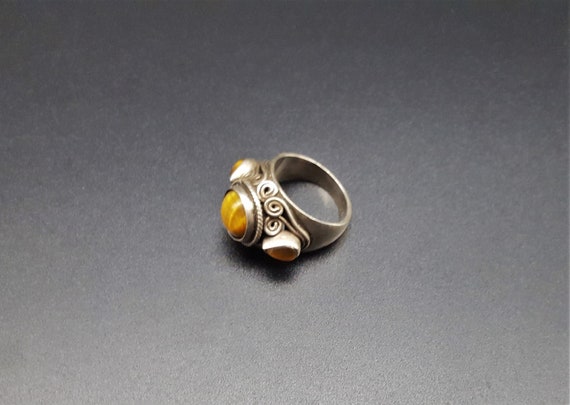 Damen Ring echt Silber 925 Sterling mit Peridot Quarz Rauchquarz und Perle