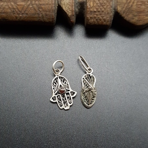 2 filigree silver small pendants