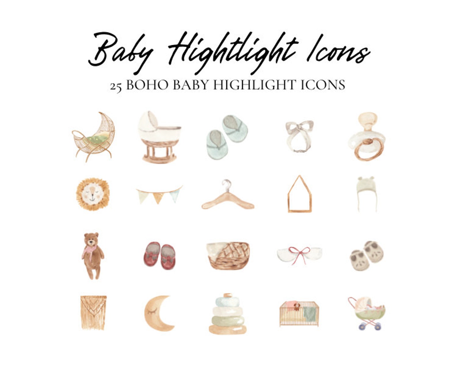 25 Boho Baby Instagram Highlight Covers Baby Highlights / Etsy