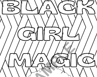Black Girl Magic Coloring Book (PDF) 30 pages //For Adults