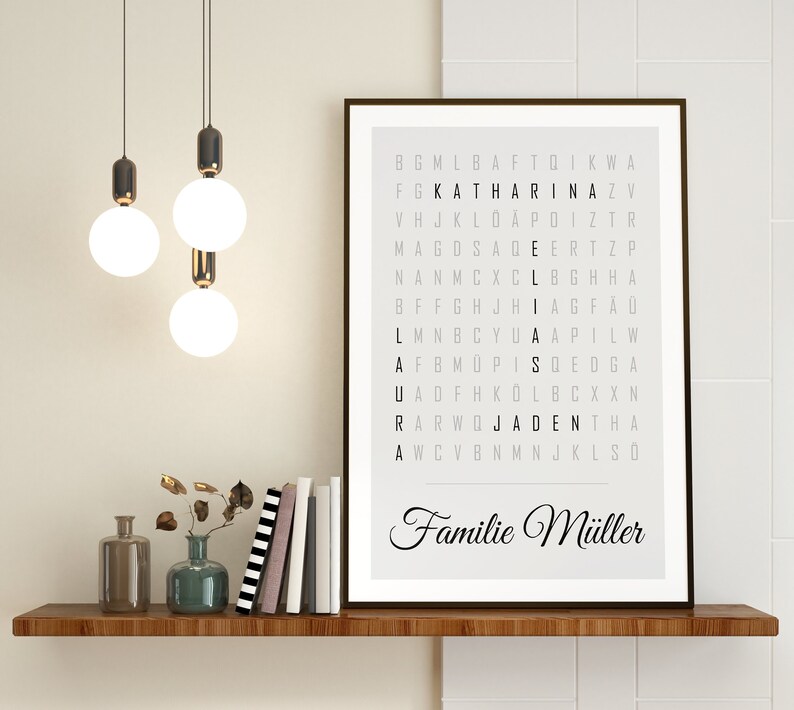 Personalisiertes Kreuzworträtsel Poster Wanddeko Geschenk - Etsy.de