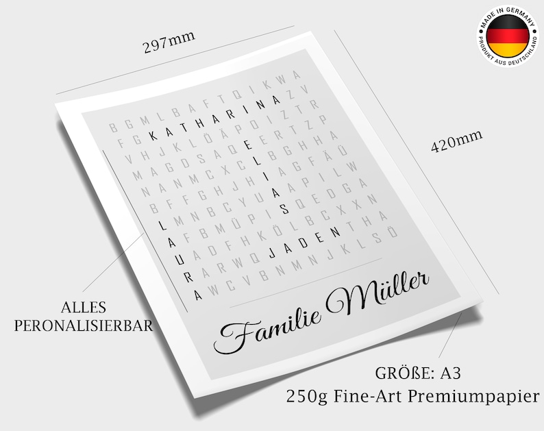 Personalisiertes Kreuzworträtsel Poster Wanddeko Geschenk - Etsy.de