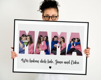 Personalisiertes Foto Poster für Mama, Geschenkidee zum Muttertag Geburtstag, Maßgeschneidertes Geschenk für die beste Mama der Welt