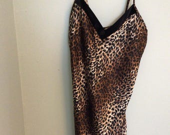 Vintage Leopard Print Slip Dress