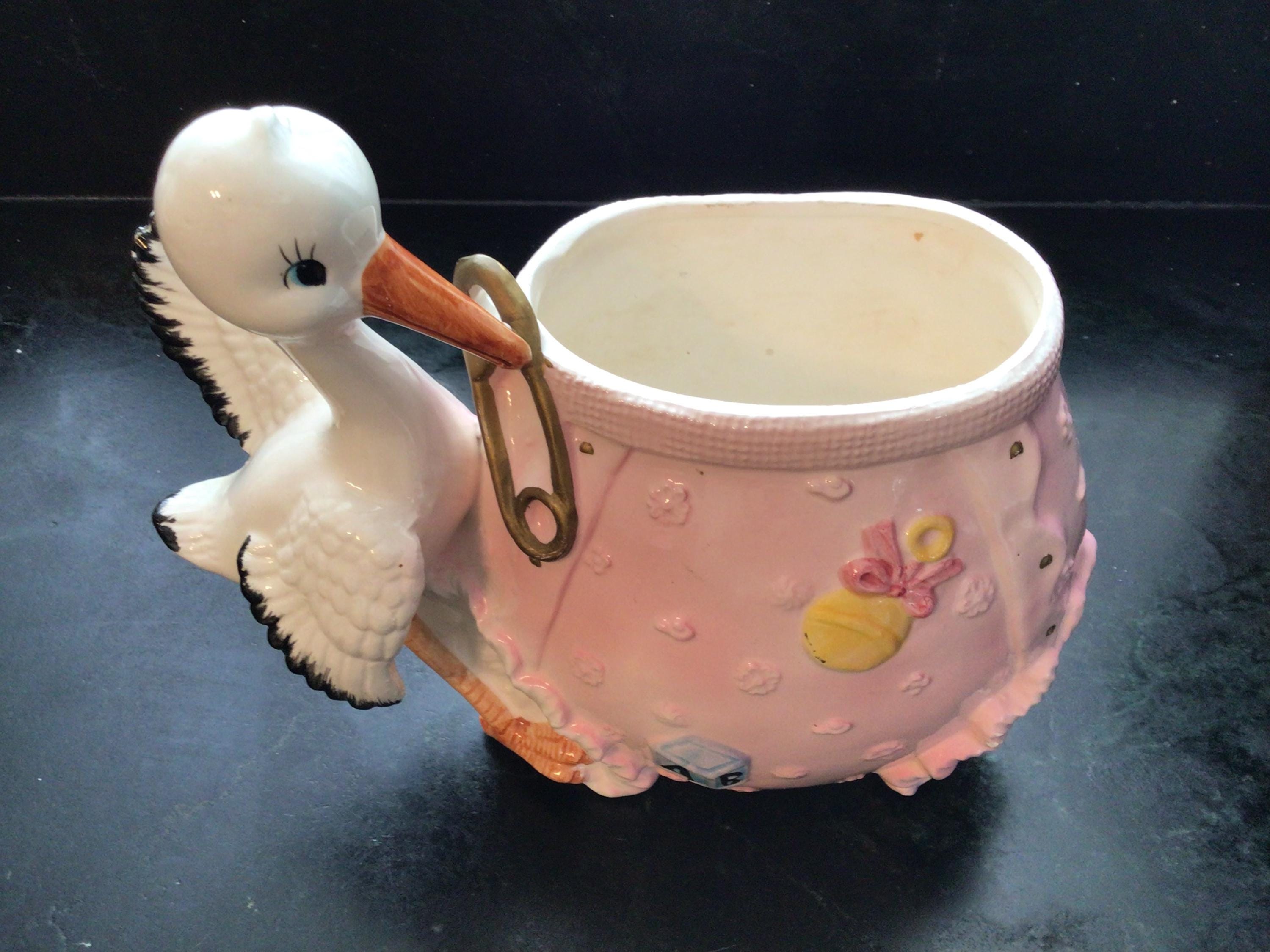 Vintage Stork Baby Planters - Etsy