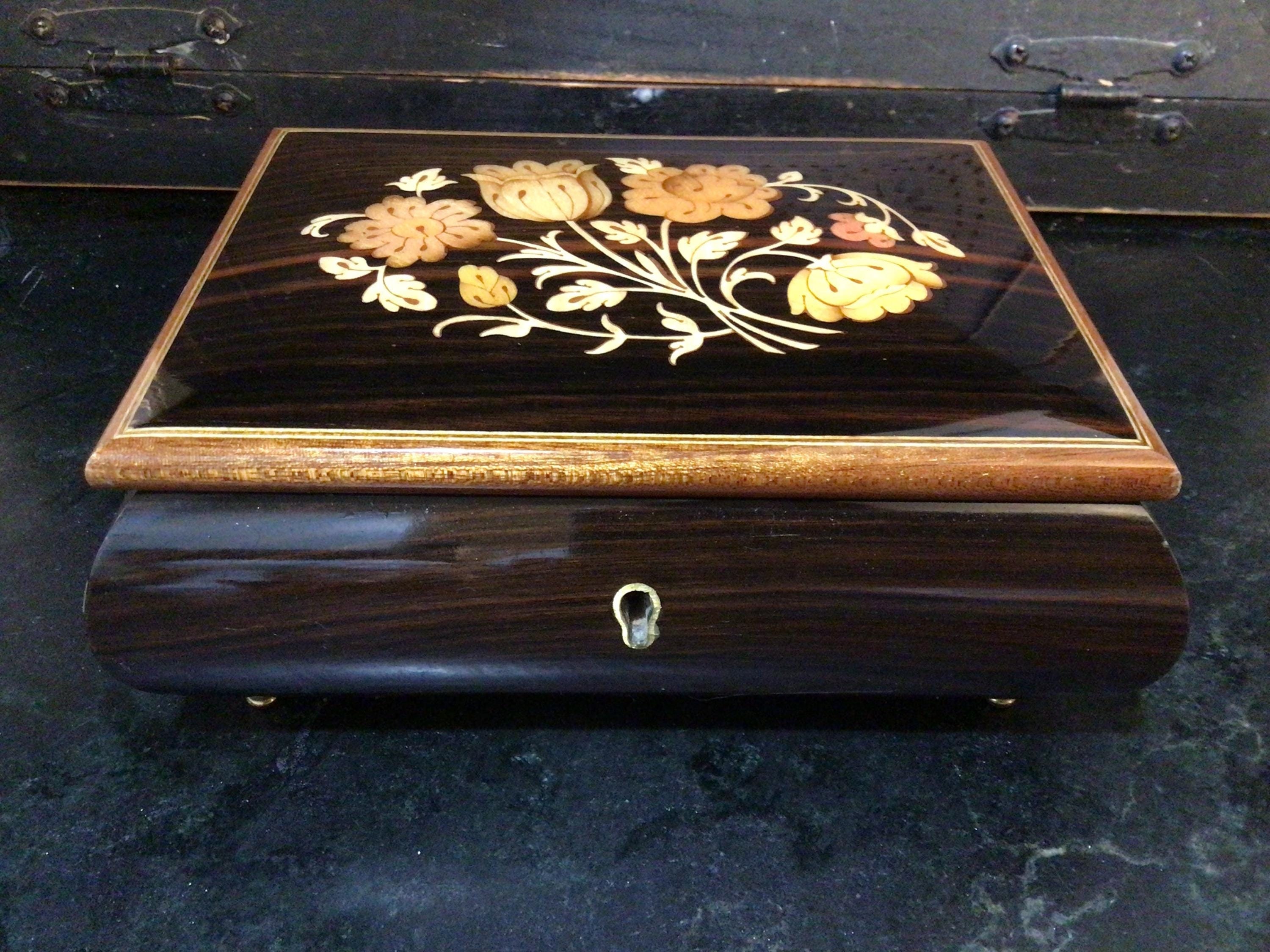 REUGE メカニカルミュージックボックス 花のインレイ REUGE メカニカル