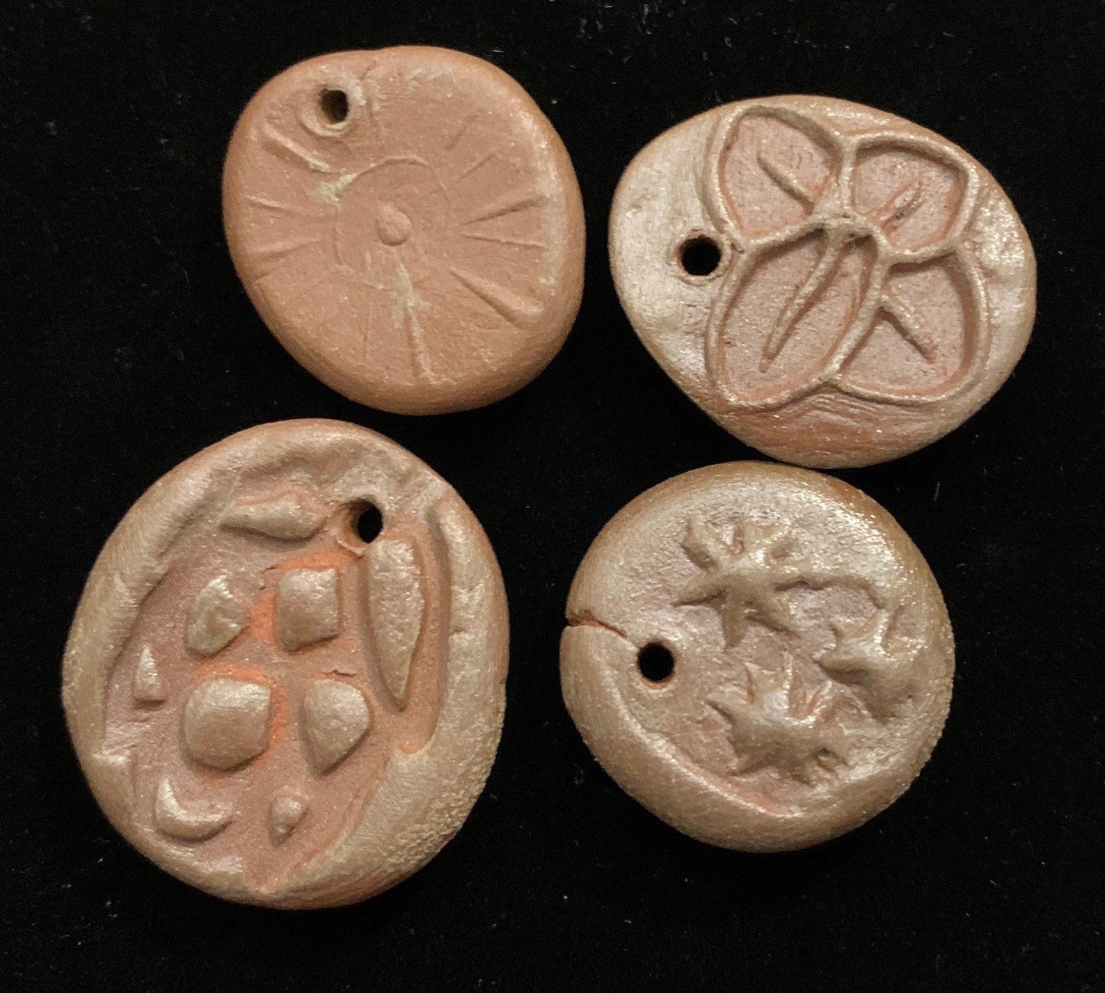 Four Assorted Brown Clay Handmade Bead Pendants for Crafting and Jewelry Making Etsy UK