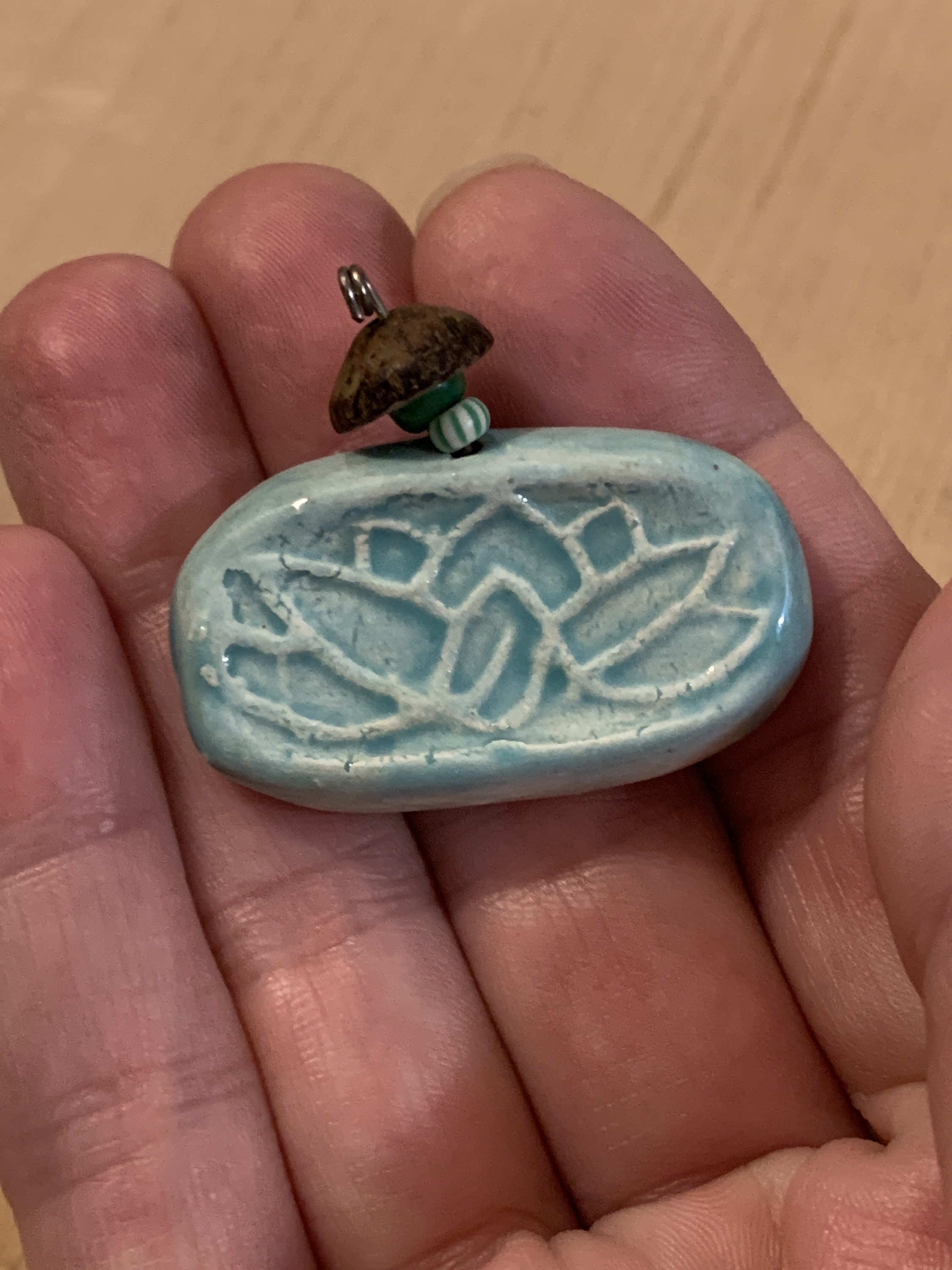 One handmade clay bead necklace pendant for jewelry making and | Etsy
