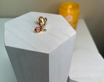 Stethoscope enamel pin