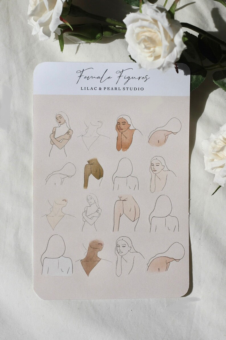 Minimalist Sticker Sheet Abstract Female Figure Sticker Sheet