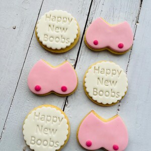 Boob job/ boob/ breast cancer awareness cookies image 2