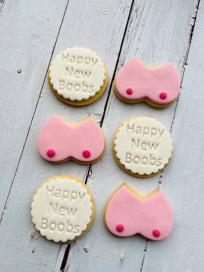 Boob job/ boob/ breast cancer awareness cookies image 2