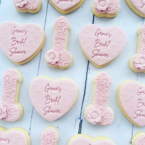 Hen party/ bridal shower personalised fondant iced sugar cookies